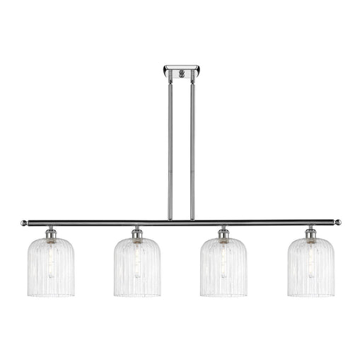 Innovations Bridal Veil 48in 4-Light Island Light | Art Nouveau Industrial Polished Chrome and Seedy Bell Glass | Kitchen | Model 516-4I-PC-G559-8SDY