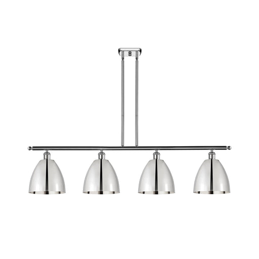 Innovations Bristol 48in 4-Light Island Light | Industrial Farmhouse Polished Chrome Steel and Cast Brass with Polished Chrome | Model 516-4I-PC-MBD-9-PC