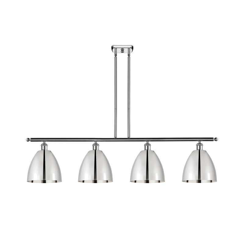 Innovations Bristol 48in 4-Light Island Light | Industrial Farmhouse Polished Chrome Steel and Cast Brass with Polished Chrome | Model 516-4I-PC-MBD-9-PC