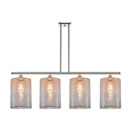 Innovations Cobbleskill 48in 4-Light Island Light | Art Nouveau Industrial Polished Nickel Steel and Mercury Glass | Kitchen | Model 516-4I-PN-G116-L