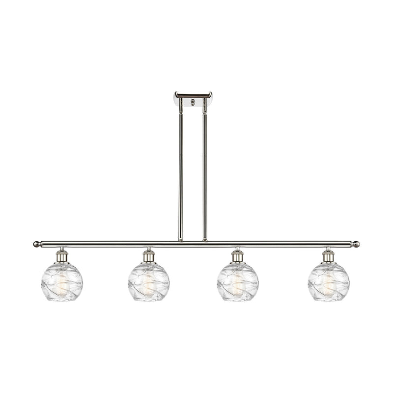 Innovations Athens Deco Swirl 48in 4-Light Island Light | Industrial Polished Nickel and Clear Glass | Kitchen Island | 48 x | Model 516-4I-PN-G1213-6CL
