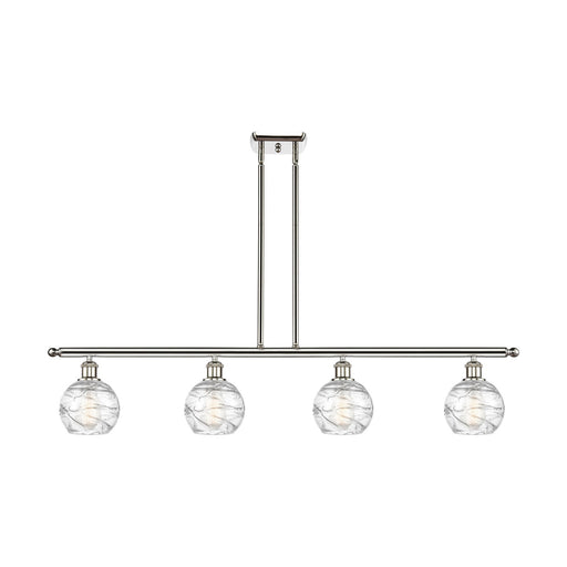 Innovations Athens Deco Swirl 48in 4-Light Island Light | Industrial Polished Nickel and Clear Glass | Kitchen Island | 48 x | Model 516-4I-PN-G1213-6CL