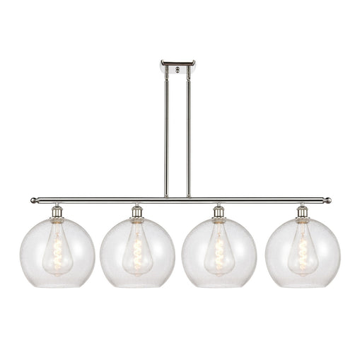 Innovations Athens 50in 4-Light Island Light | Industrial Polished Nickel and Seedy Glass | Kitchen Island & Dining Room | 50 x | Model 516-4I-PN-G124-12