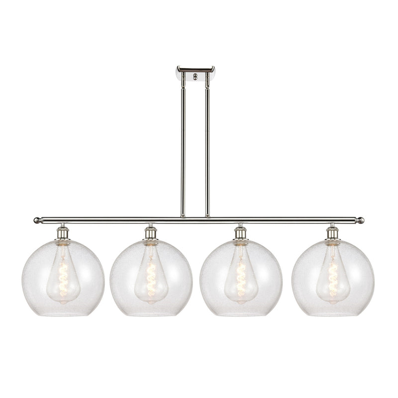 Innovations Athens 50in 4-Light Island Light | Industrial Polished Nickel and Seedy Glass | Kitchen Island & Dining Room | 50 x | Model 516-4I-PN-G124-12