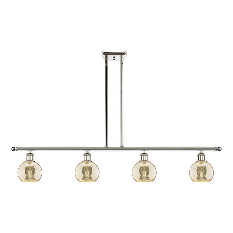 Innovations Athens 48in 4-Light Island Light | Industrial Polished Nickel and Mercury Glass | Kitchen Island & Dining Room | 48 x | Model 516-4I-PN-G128-6