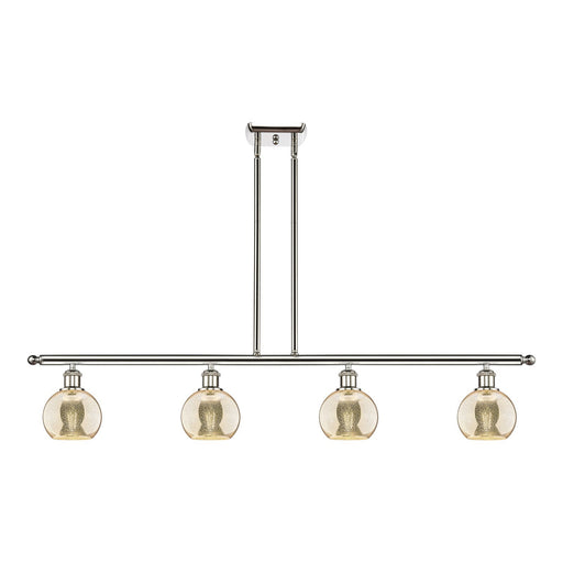 Innovations Athens 48in 4-Light Island Light | Industrial Polished Nickel and Mercury Glass | Kitchen Island & Dining Room | 48 x | Model 516-4I-PN-G128-6