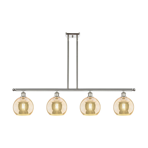 Innovations Athens 48in 4-Light Island Light | Industrial Polished Nickel and Mercury Glass | Kitchen Island & Dining Room | 48 x | Model 516-4I-PN-G128-8