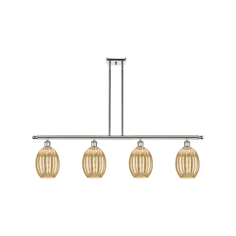 Innovations Preston Bulb 48in 4-Light Island Light | Industrial Polished Nickel Steel and Mercury Glass | Kitchen Island & | Model 516-4I-PN-G459-6ME
