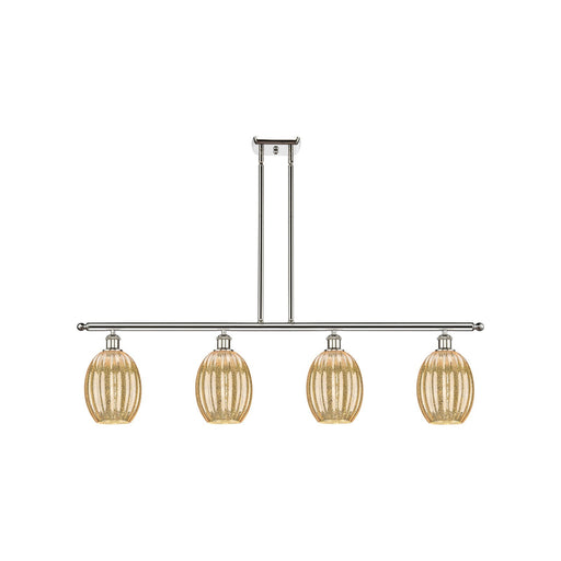 Innovations Preston Bulb 48in 4-Light Island Light | Industrial Polished Nickel Steel and Mercury Glass | Kitchen Island & | Model 516-4I-PN-G459-6ME