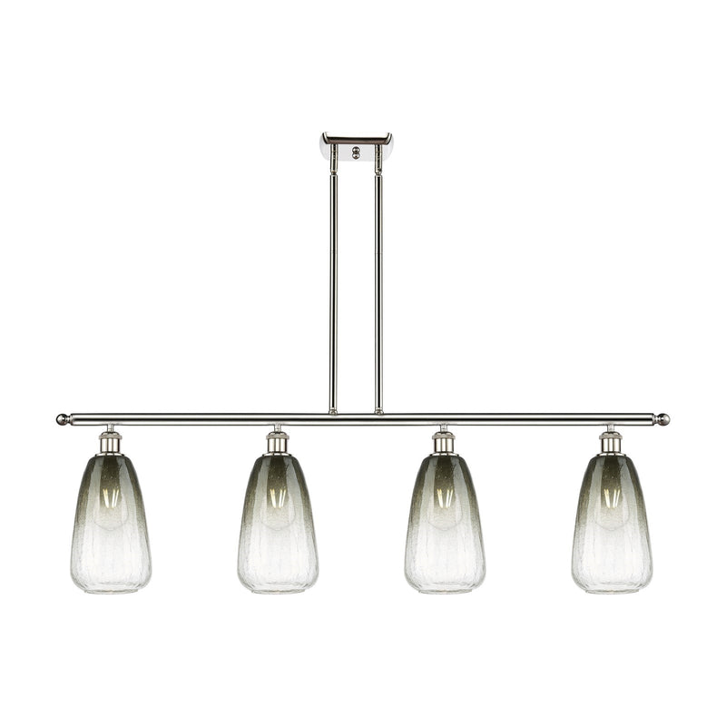 Innovations Brookhaven Almond 48in 4-Light Island Light | Industrial Polished Nickel Steel and Slate Glass | Kitchen Island & | Model 516-4I-PN-G480-6SL