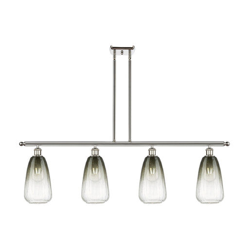 Innovations Brookhaven Almond 48in 4-Light Island Light | Industrial Polished Nickel Steel and Slate Glass | Kitchen Island & | Model 516-4I-PN-G480-6SL