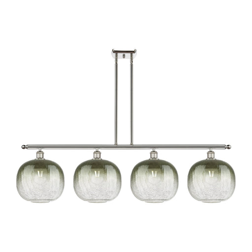 Innovations Brookhaven Sphere 49in 4-Light Island Light | Industrial Polished Nickel and Slate Glass | Kitchen Island & Dining | Model 516-4I-PN-G481-10SL