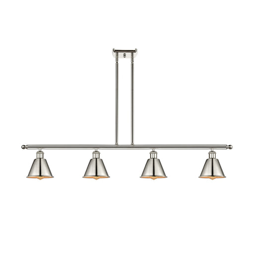 Innovations Smithfield 48in 4-Light Island Light | Industrial Polished Nickel Metal | Kitchen Island & Dining Room | 48 x 8 x 8 in | Model 516-4I-PN-M8-LED
