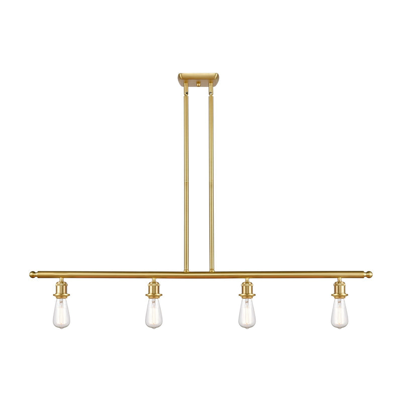 Innovations Lighting Ballston 48in 4-Light Island Light | Industrial Satin Gold Steel and Cast Brass | Kitchen Island | 48 x 4.25 x 4.5 | Model 516-4I-SG