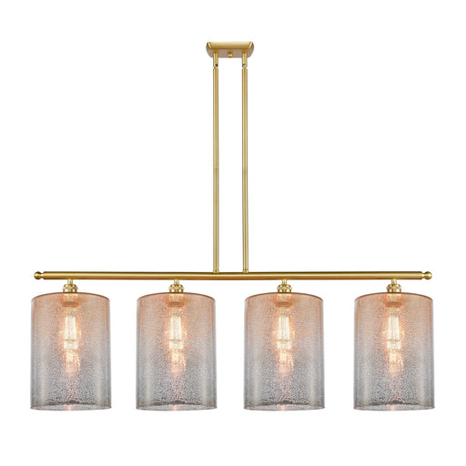 Innovations Cobbleskill 48in 4-Light Island Light | Art Nouveau Satin Gold Steel and Mercury Glass | Kitchen Island & Dining Room | Model 516-4I-SG-G116-L