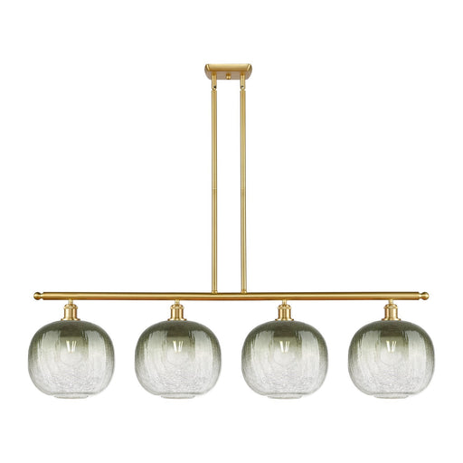 Innovations Brookhaven Sphere 49in 4-Light Island Light | Industrial Satin Gold Steel and Slate Glass | Kitchen Island & | Model 516-4I-SG-G481-10SL
