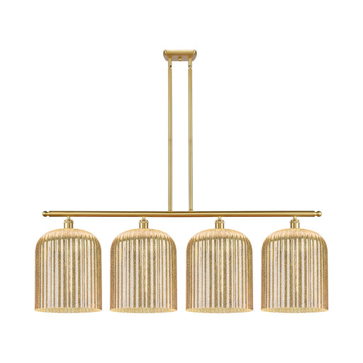 Innovations Bridal Veil 48in 4-Light Island Light | Art Nouveau Satin Gold Steel and Mercury Ribbed Glass | Kitchen Island & | Model 516-4I-SG-G559-12ME