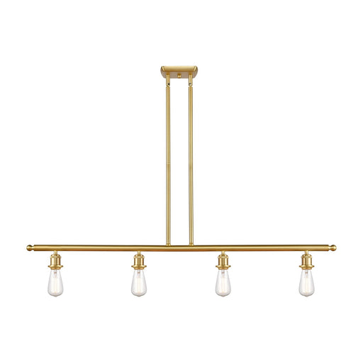 Innovations Lighting Ballston 48in 4-Light Island Light | Industrial Satin Gold Steel and Cast Brass | Kitchen Island | 48 x 4.25 x | Model 516-4I-SG-LED