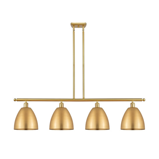 Innovations Bristol 48in 4-Light Island Light | Industrial Farmhouse Satin Gold Steel and Cast Brass with Satin Gold Metal | Model 516-4I-SG-MBD-9-SG-LED