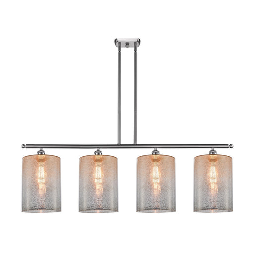 Innovations Cobbleskill 48in 4-Light Island Light | Industrial Brushed Satin Nickel Steel and Mercury Glass | Kitchen Island & | Model 516-4I-SN-G116-L