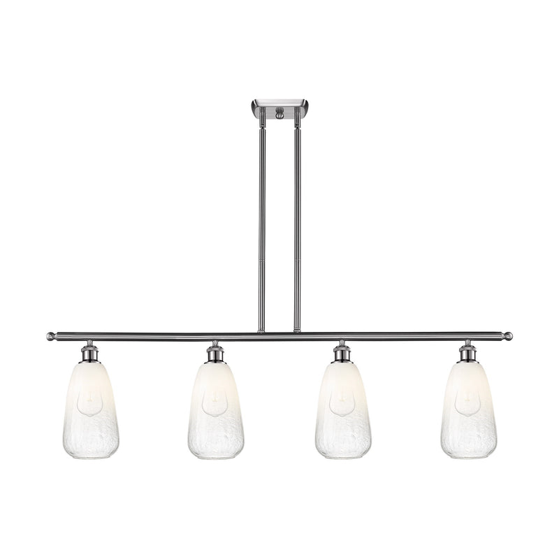 Innovations Brookhaven Almond 48in 4-Light Island Light | Industrial Brushed Satin Nickel and Opal Glass | Kitchen Island & | Model 516-4I-SN-G480-6OP