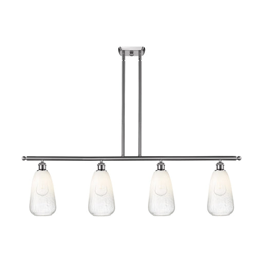 Innovations Brookhaven Almond 48in 4-Light Island Light | Industrial Brushed Satin Nickel and Opal Glass | Kitchen Island & | Model 516-4I-SN-G480-6OP