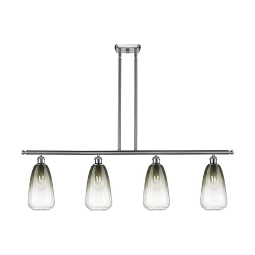 Innovations Brookhaven Almond 48in 4-Light Island Light | Industrial Brushed Satin Nickel and Slate Glass | Kitchen Island & | Model 516-4I-SN-G480-6SL