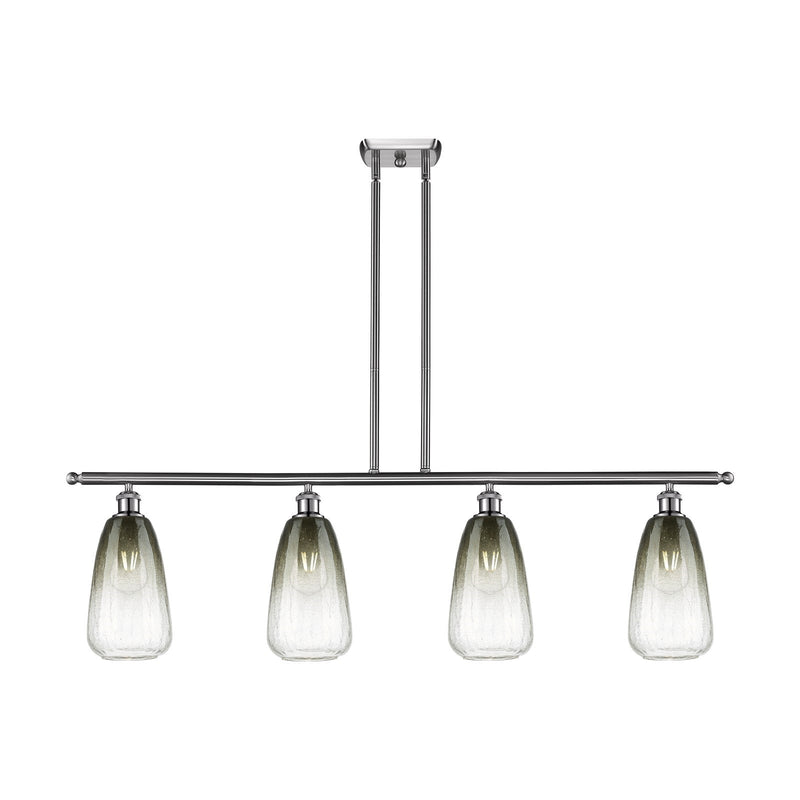 Innovations Brookhaven Almond 48in 4-Light Island Light | Industrial Brushed Satin Nickel and Slate Glass | Kitchen Island & | Model 516-4I-SN-G480-6SL