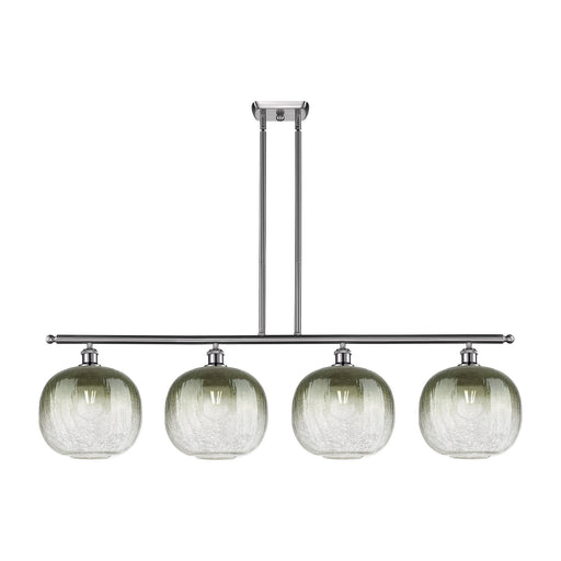 Innovations Brookhaven Sphere 49in 4-Light Island Light | Industrial Brushed Satin Nickel and Slate Glass | Kitchen Island & | Model 516-4I-SN-G481-10SL