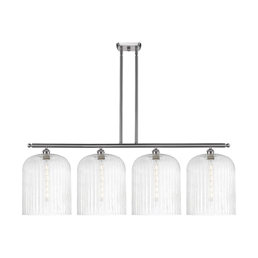 Innovations Bridal Veil 48in 4-Light Island Light | Art Nouveau Brushed Satin Nickel and Seedy Ribbed Glass | Kitchen Island | Model 516-4I-SN-G559-12SDY