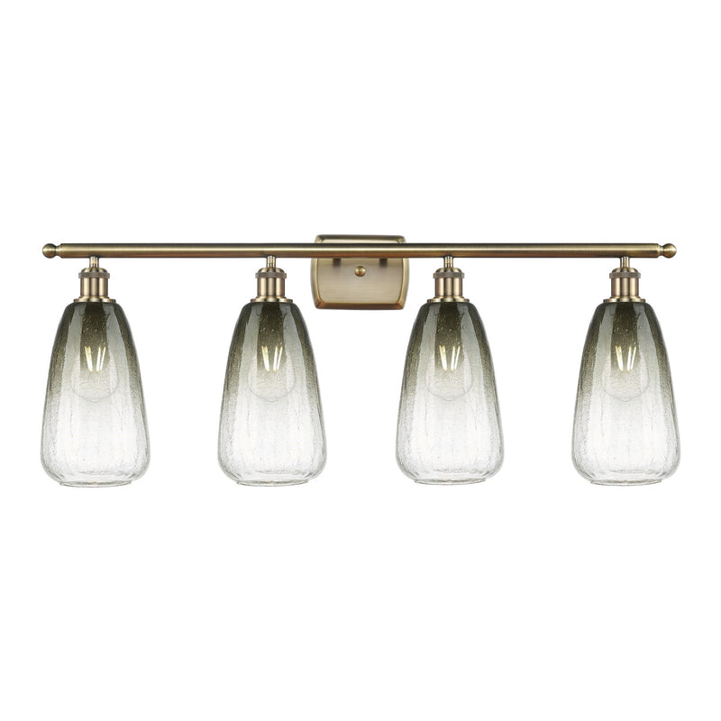 Innovations Brookhaven Almond 36in 4-Light Bath Vanity Light | Industrial Antique Brass and Slate Glass | Bathroom Vanity | 36 | Model 516-4W-AB-G480-6SL
