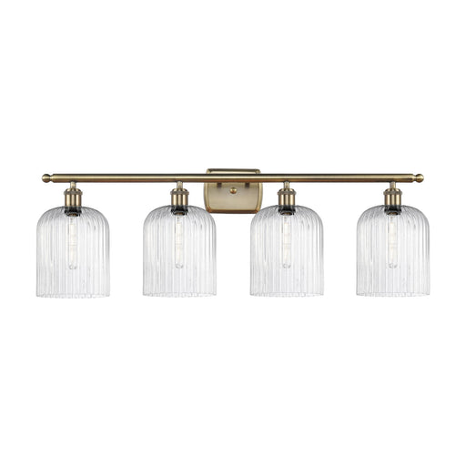 Innovations Bridal Veil 35in 4-Light Bath Vanity Light | Art Nouveau Antique Brass and Seedy Glass | Bathroom Vanity | 35 x 10 | Model 516-4W-AB-G559-8SDY
