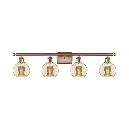 Innovations Athens 36in 4-Light Bath Vanity | Industrial Antique Copper Steel and Mercury Glass | Bathroom Vanity Light | 35.88 x | Model 516-4W-AC-G128-6