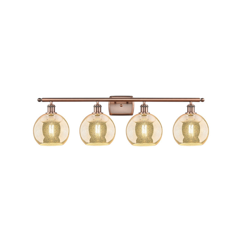 Innovations Athens 38in 4-Light Bath Vanity Light | Industrial Antique Copper Steel and Mercury Glass | Bathroom Vanity | 38 x | Model 516-4W-AC-G128-8