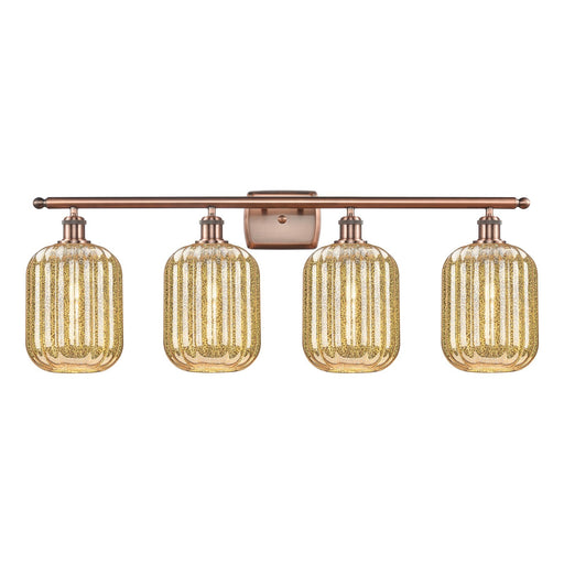 Innovations Preston Cylinder 37in 4-Light Bath Vanity | Industrial Antique Copper Steel and Mercury Glass | Bathroom Vanity | Model 516-4W-AC-G460-7ME