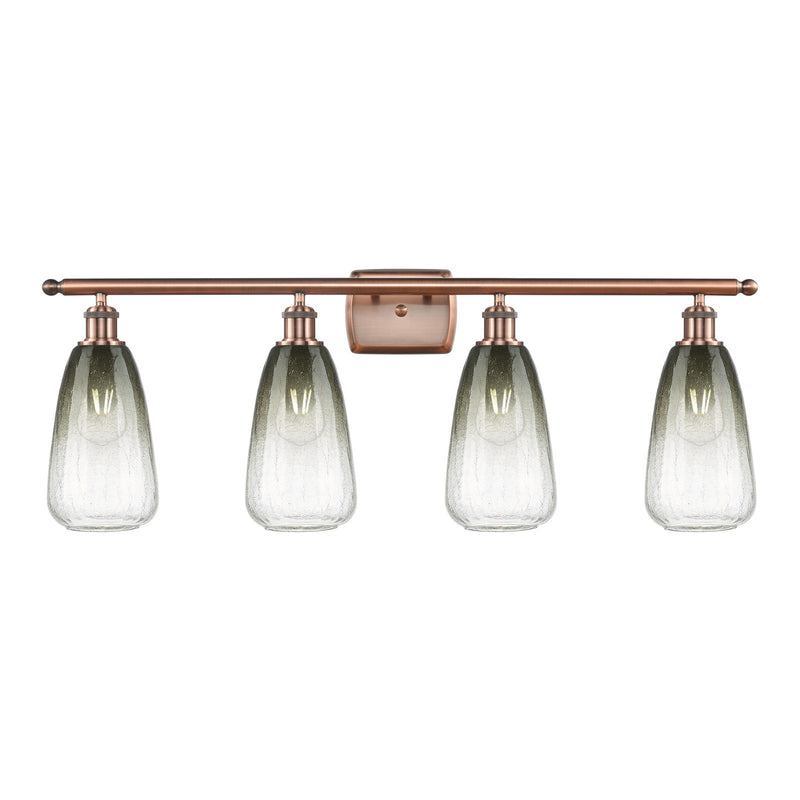 Innovations Brookhaven Almond 36in 4-Light Bath Vanity Light | Industrial Antique Copper Steel and Slate Glass | Bathroom | Model 516-4W-AC-G480-6SL