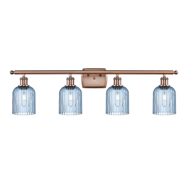 Innovations Ballston Bridal Veil 4Lt 35" Bath, Copper/Blue - 516-4W-AC-G559-5BL
