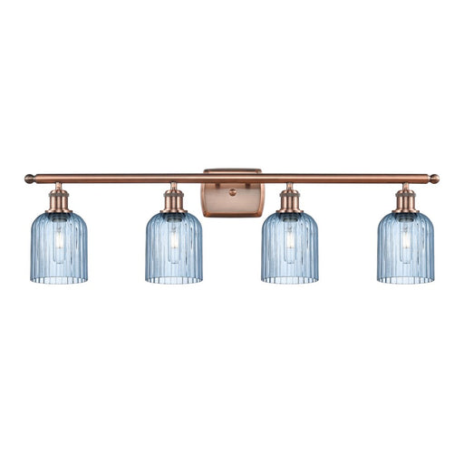 Innovations Ballston Bridal Veil 4Lt 35" Bath, Copper/Blue - 516-4W-AC-G559-5BL