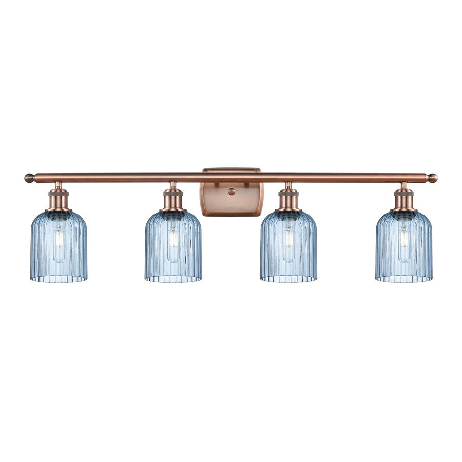 Innovations Ballston Bridal Veil 4Lt 35" Bath, Copper/Blue - 516-4W-AC-G559-5BL