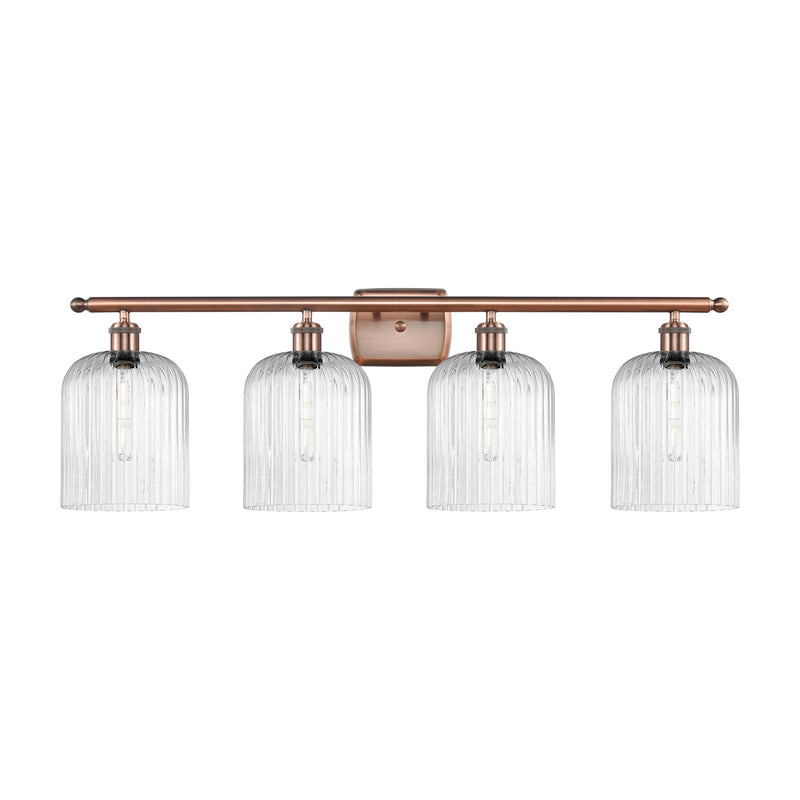 Innovations Bridal Veil 35in 4-Light Bath Vanity Light | Art Nouveau Antique Copper and Seedy Glass | Bathroom Vanity | 35 x | Model 516-4W-AC-G559-8SDY