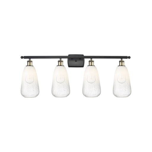 Innovations Brookhaven Almond 36in 4-Light Bath Vanity Light | Industrial Black Antique Brass and Opal Glass | Bathroom Vanity | Model 516-4W-BAB-G480-6OP