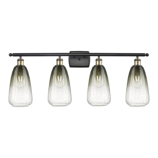 Innovations Brookhaven Almond 36in 4-Light Bath Vanity Light | Industrial Black Antique Brass and Slate Glass | Bathroom | Model 516-4W-BAB-G480-6SL