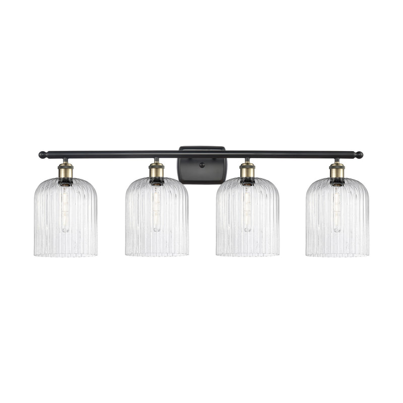 Innovations Bridal Veil 35in 4-Light Bath Vanity Light | Art Nouveau Black Antique Brass and Seedy Glass | Bathroom Vanity | Model 516-4W-BAB-G559-8SDY