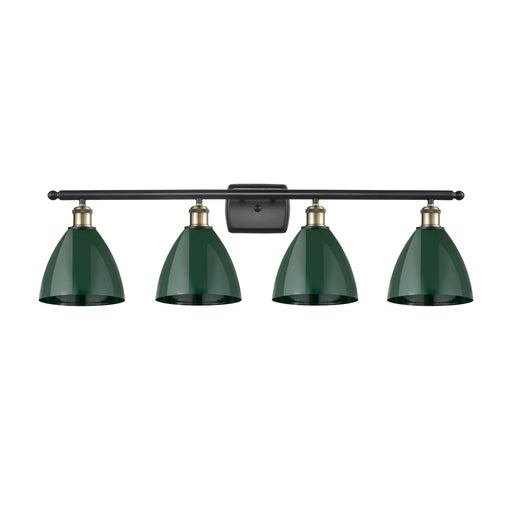 Innovations Plymouth 37.5in 4-Light Bath Vanity Light | Industrial Black Antique Brass and Matte Green Metal | Kitchen & | Model 516-4W-BAB-MBD-75-GR-LED