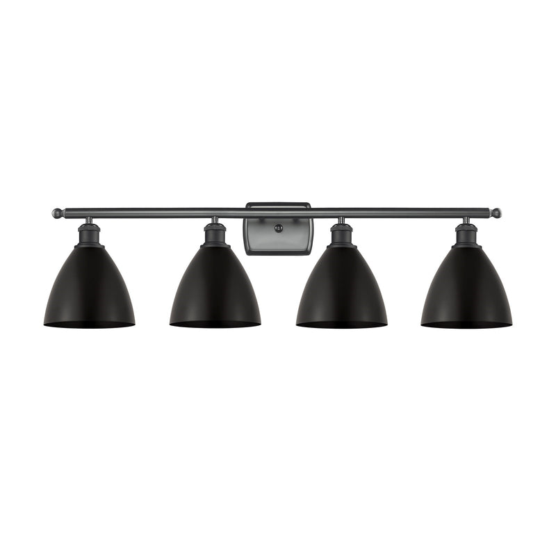 Innovations Bristol 38in 4-Light Bath Vanity | Industrial Farmhouse Matte Black Steel and Cast Brass with Matte Black | Model 516-4W-BK-MBD-75-BK-LED