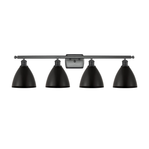 Innovations Bristol 38in 4-Light Bath Vanity | Industrial Farmhouse Matte Black Steel and Cast Brass with Matte Black | Model 516-4W-BK-MBD-75-BK-LED