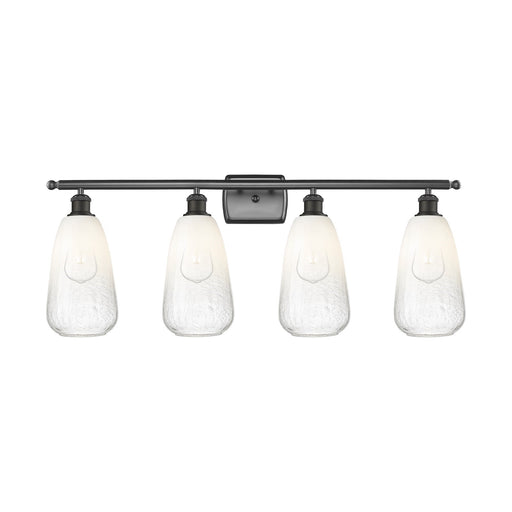 Innovations Brookhaven Almond 36in 4-Light Bath Vanity Light | Industrial Oil Rubbed Bronze and Opal Glass | Bathroom Vanity | Model 516-4W-OB-G480-6OP