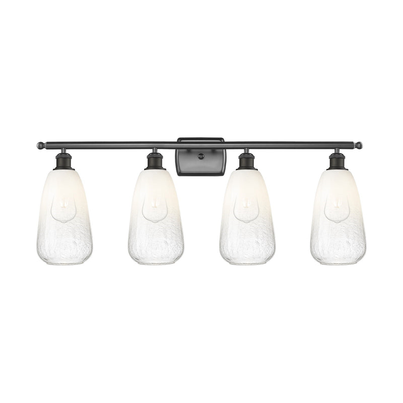 Innovations Brookhaven Almond 36in 4-Light Bath Vanity Light | Industrial Oil Rubbed Bronze and Opal Glass | Bathroom Vanity | Model 516-4W-OB-G480-6OP