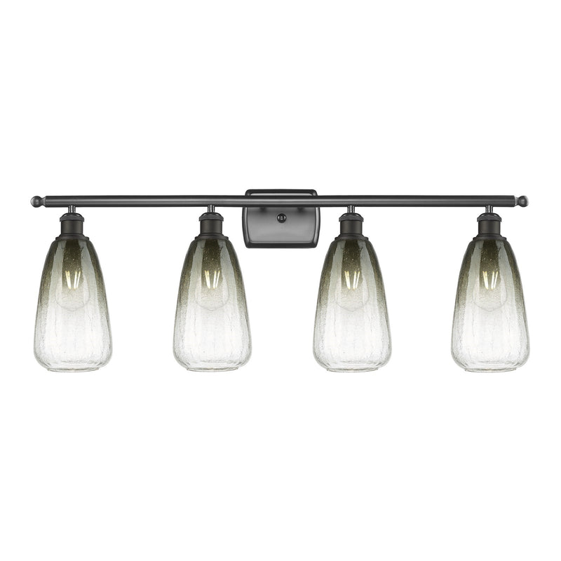 Innovations Brookhaven Almond 36in 4-Light Bath Vanity Light | Industrial Oil Rubbed Bronze and Slate Glass | Bathroom Vanity | Model 516-4W-OB-G480-6SL