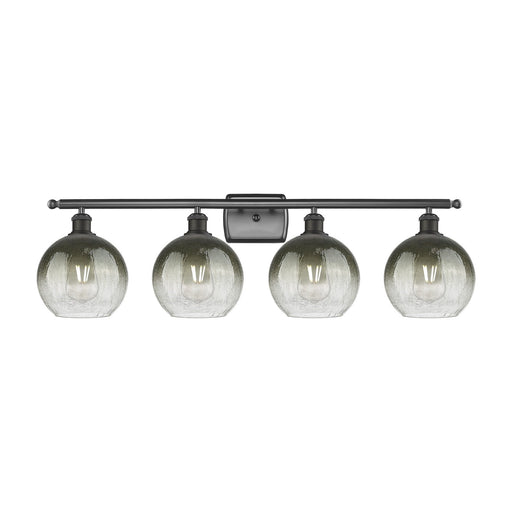Innovations Brookhaven Globe 38in 4-Light Bath Vanity Light | Industrial Oil Rubbed Bronze and Slate Glass | Bathroom Vanity | Model 516-4W-OB-G483-8SL